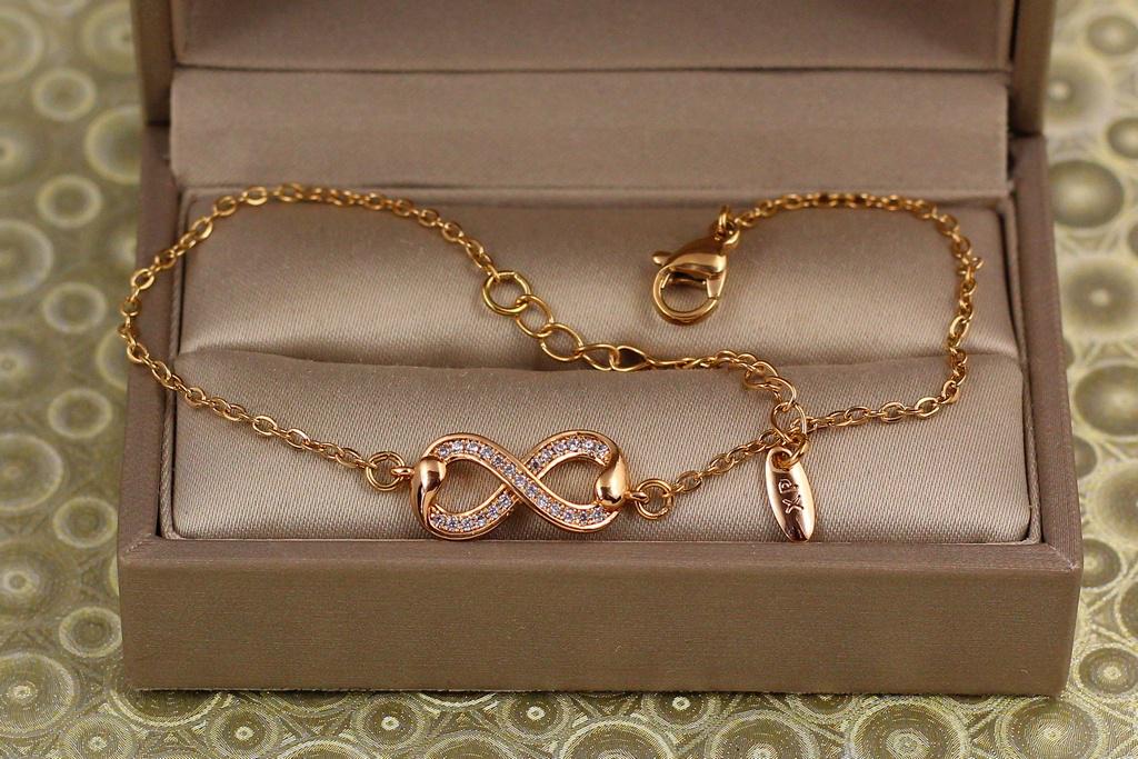 Браслет Xuping Jewelry бесконечность 18 см Золотистый (27841672)