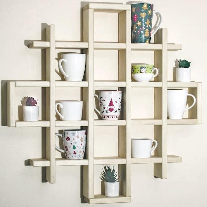 Полка для кружек из дерева Бавра Зефир (СДК-002220)