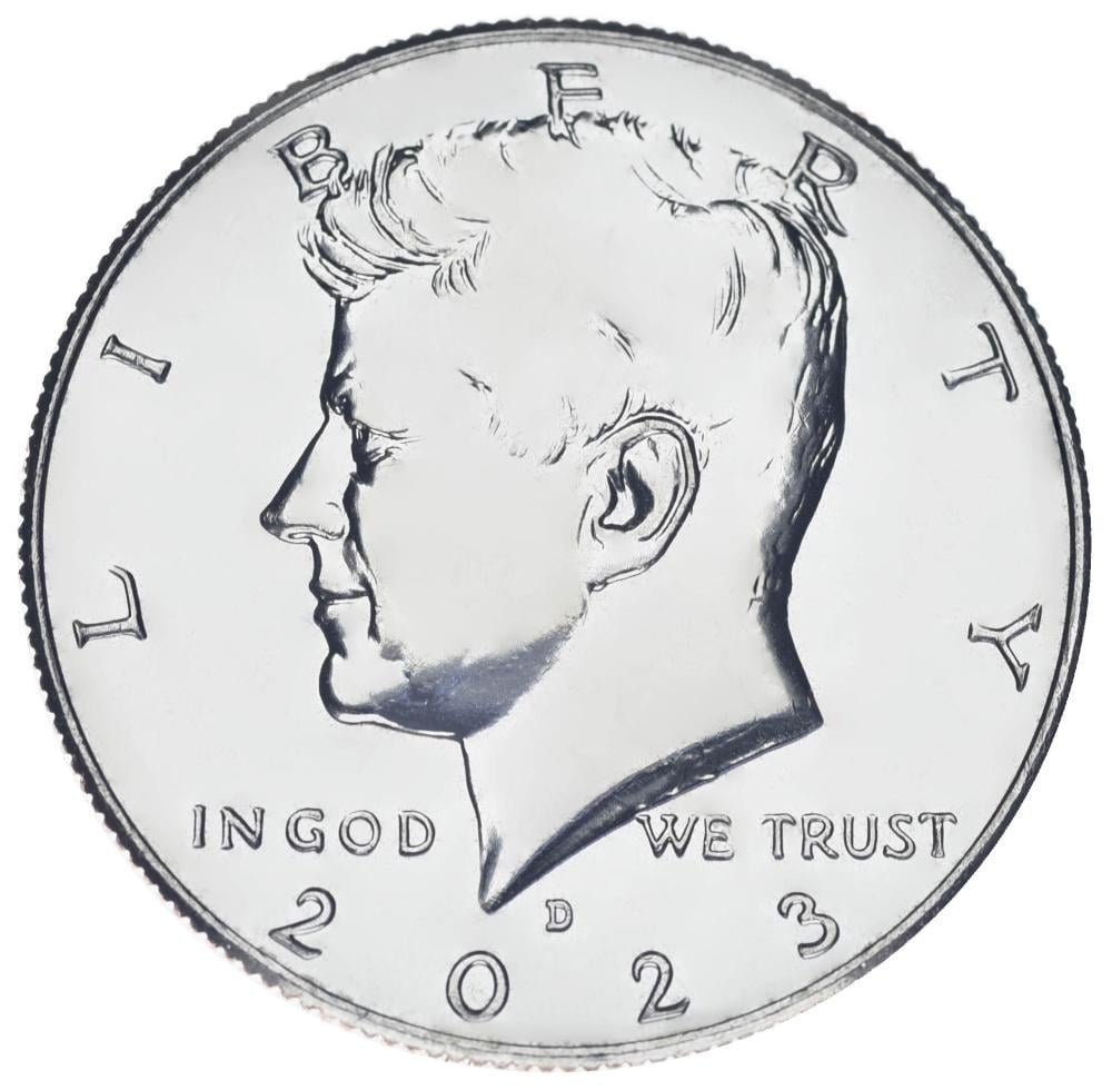 Коллекционная монета США 50 центов 2023 UNC D Джон Кеннеди