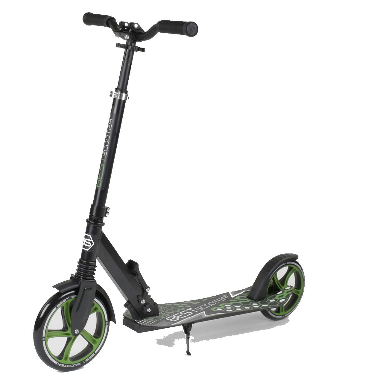 Самокат Best Scooter 70875 складной амортизатор с подножкой Черный (361674)