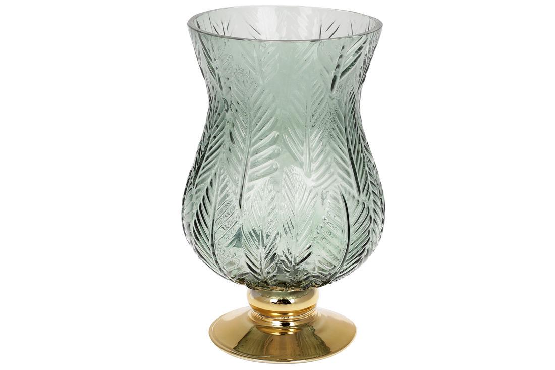 Ваза стеклянная Bonadi Розалин 25 см Зеленый (591-239)