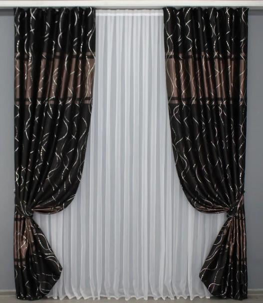 Комплект штор софт 1,5х2,7 м 2 шт. Венге/Коричневый (563ш)