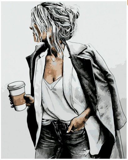 Картина по номерам Strateg Стильная девушка 40х50 см (GS1137)