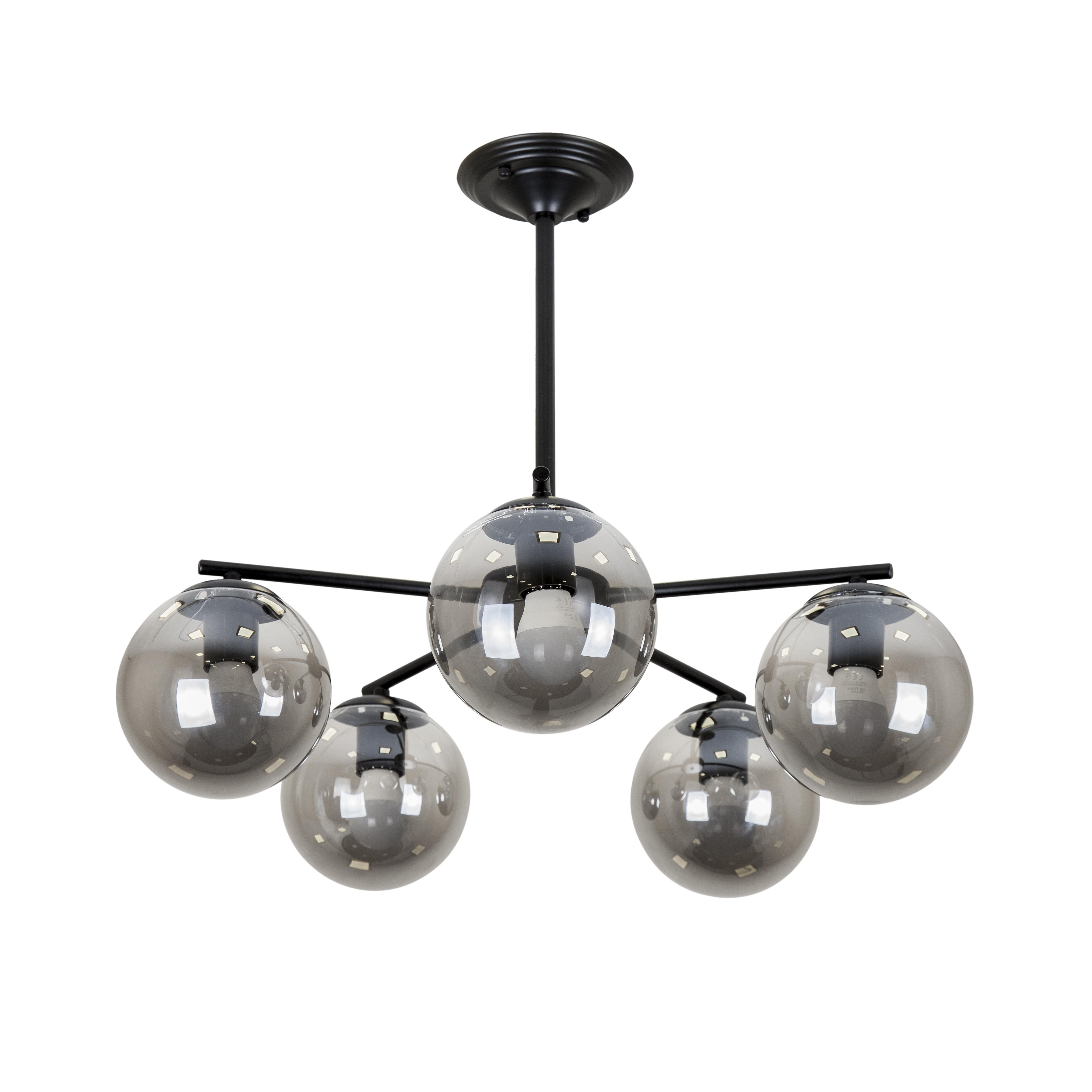 Люстра потолочная молекула Lighthouse LS-19451-5 BK+BK Черный