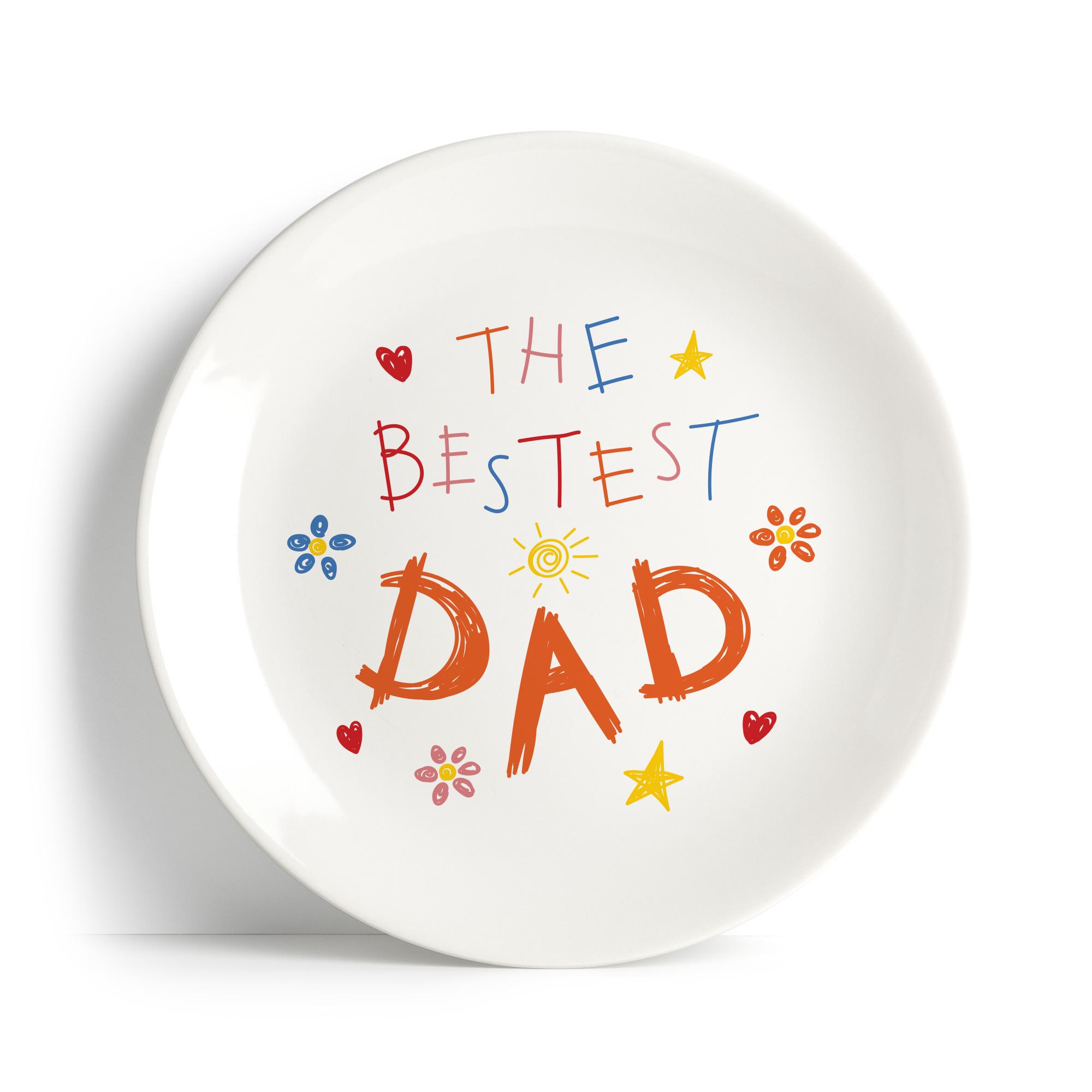 Тарілка PAPAdesign The bestest dad з малюнком та написом Білий (PDP3558)