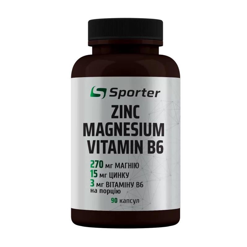 Комплекс ZMA Sporter Zinc Magnesium + Vitamin B6 90 капс.