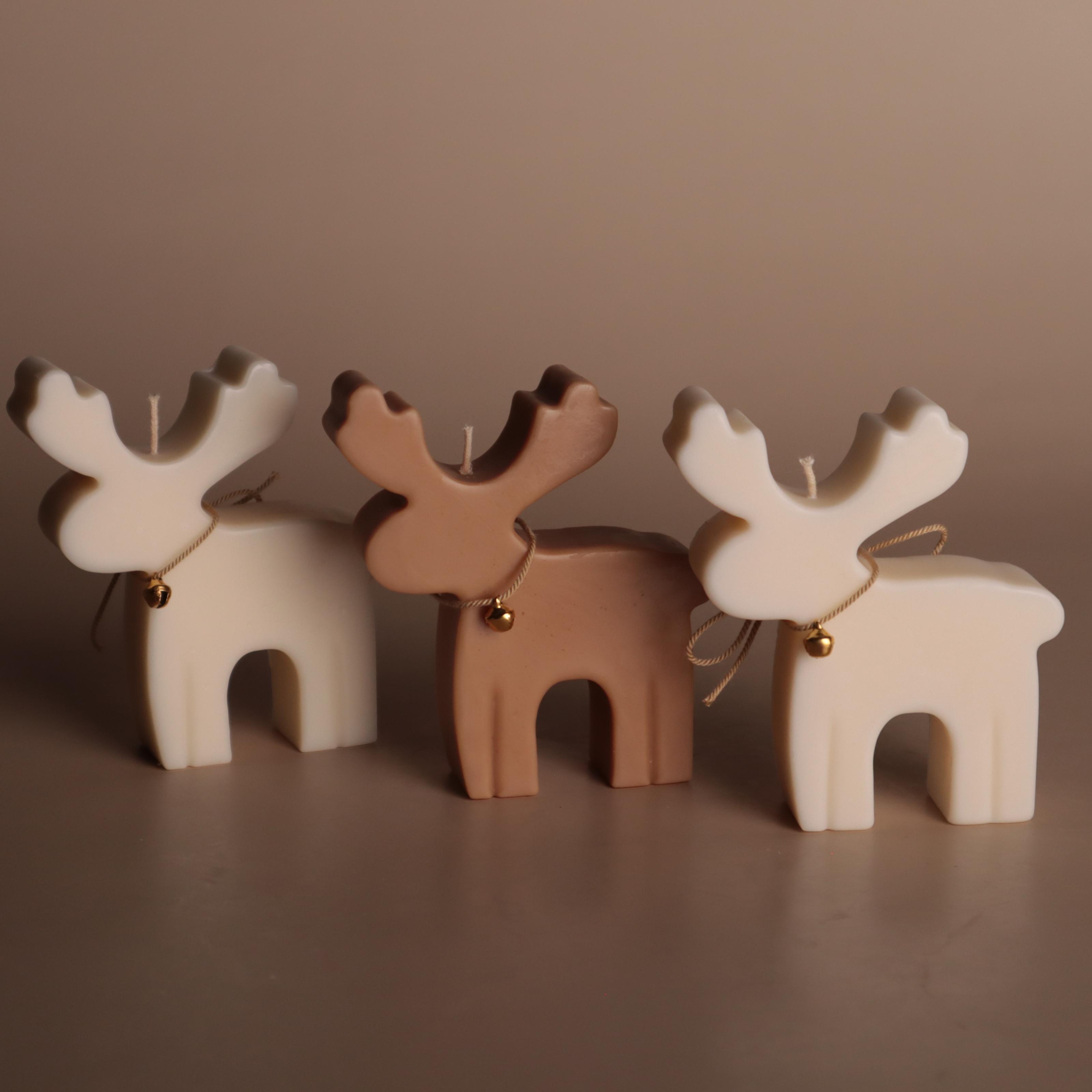 Подарунковий набір аромасвічок Wax Harmony Ваніль Олень Біло-Коричневий (300611)