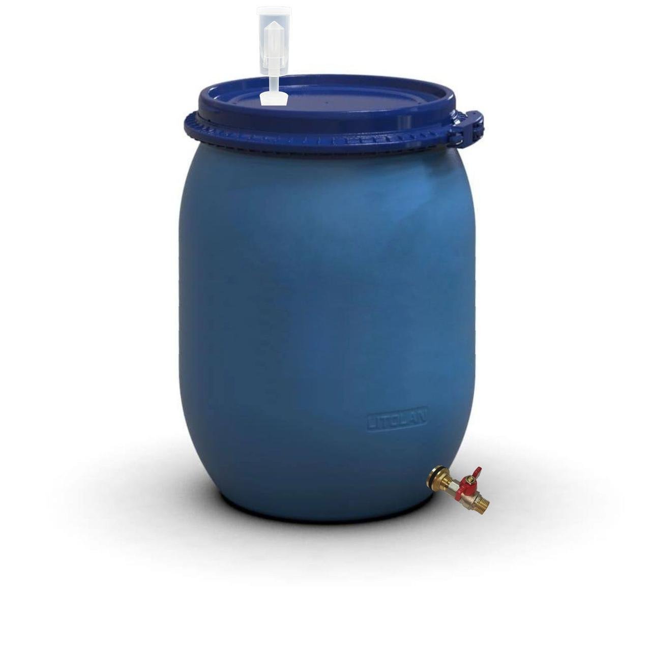 Бочка для брожения с винным клапаном U-образный и латунным сливным краном 1/2" 130 л (27646) - фото 1 Бочка для брожения с винным клапаном U-образный и латунным сливным краном 1/2" 130 л (27646) - фото 1