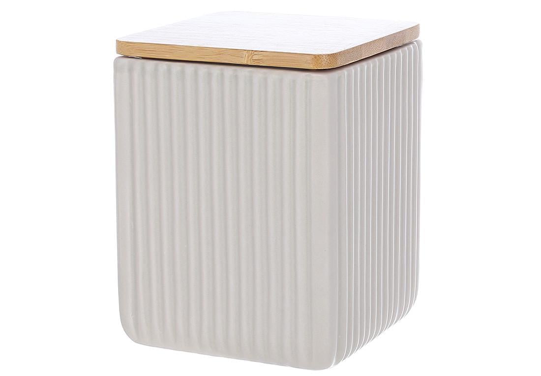 Банка керамическая BonaDi Scandi с бамбуковой крышкой 10x13 см 900 мл Beige (304-018)
