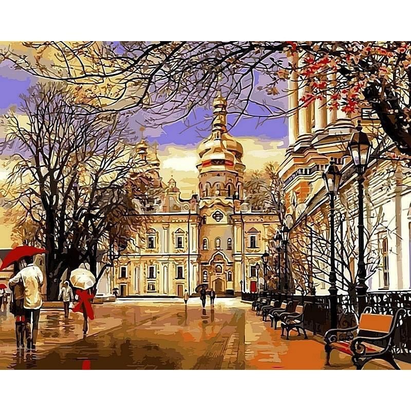 Картина по номерам Babylon "Дождь. Весна. Лавра." 40х50 см (VP500)