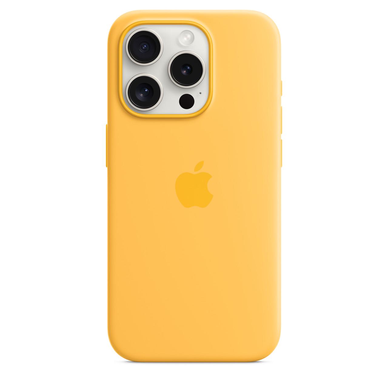 Чехол накладка Apple Silicone Case with MagSafe for iPhone 15 Pro Sunshine (HC)