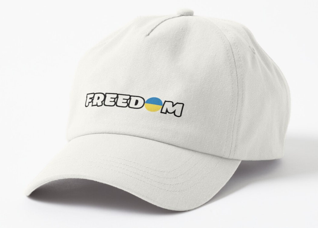 Кепка унисекс Malfini с патриотическим принтом "Свободная Украина Freedom Ukraine" Белый (-1694827508)