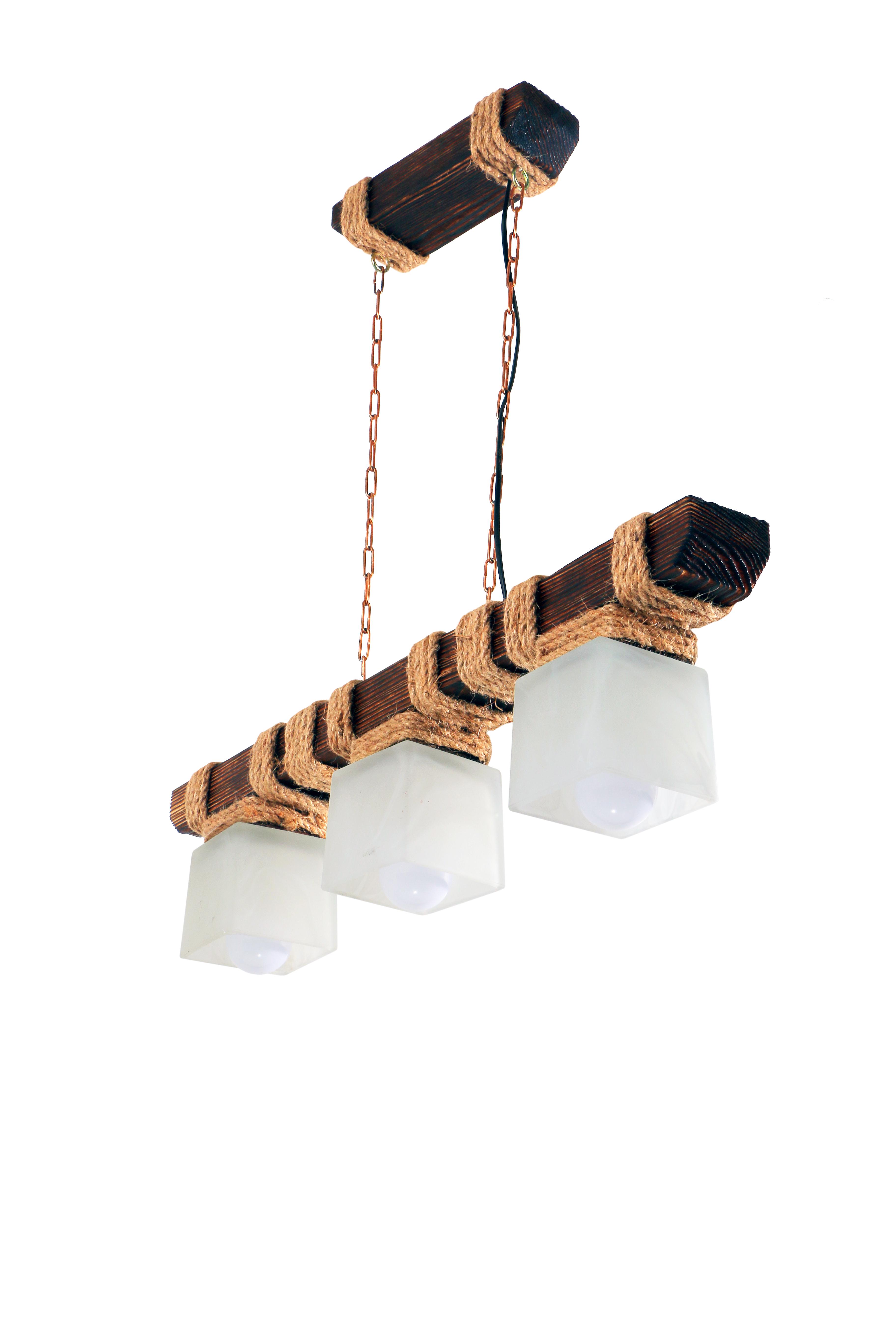 Люстра деревянная Sirius темный обжиг на 3 плафона (S7044/3)