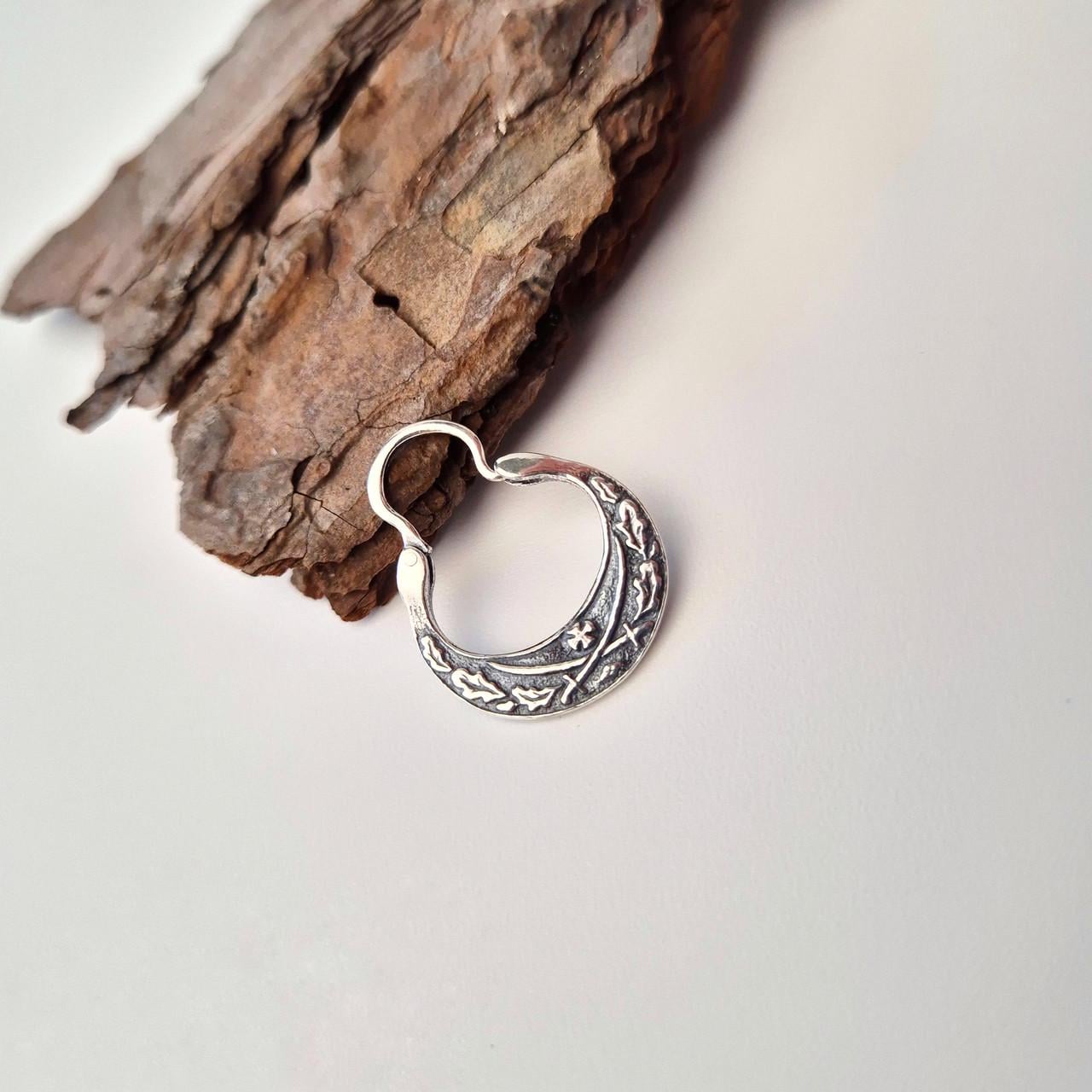 Серьга Казацкая серебро 925 пробы черненное 1,40 г 18 мм 1 шт. (503ч)