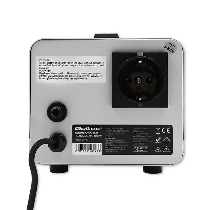Стабілізатор напруги QOLTEC AVR 1000VA (50723) - фото 4 Стабілізатор напруги QOLTEC AVR 1000VA (50723) - фото 4