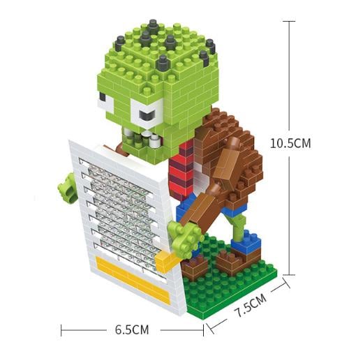 Конструктор Растения против зомби Micro Brick Зомби с сетчатой дверью Plants vs Zombies 350 деталей - фото 2