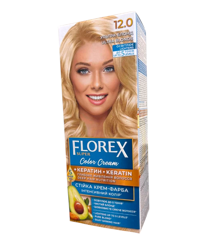 Крем-краска для волос стойкая Florex Super 12.0 Ультра блонд