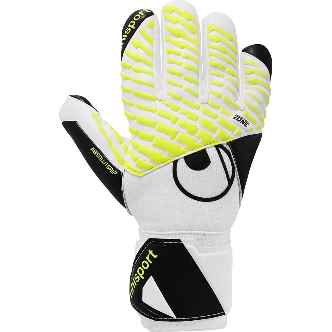 Вратарские перчатки детские Uhlsport FM ABSOLUTGRIP HN PRO JR р. 6 Бело-лимонно-черный (1011401 01)