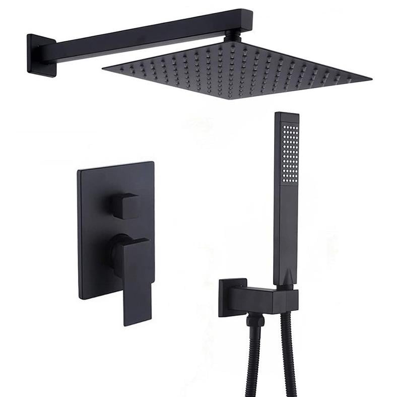 Душевая система скрытого типа Wezer PRO17B-02-BLACK с верхним душем Черный (157868)