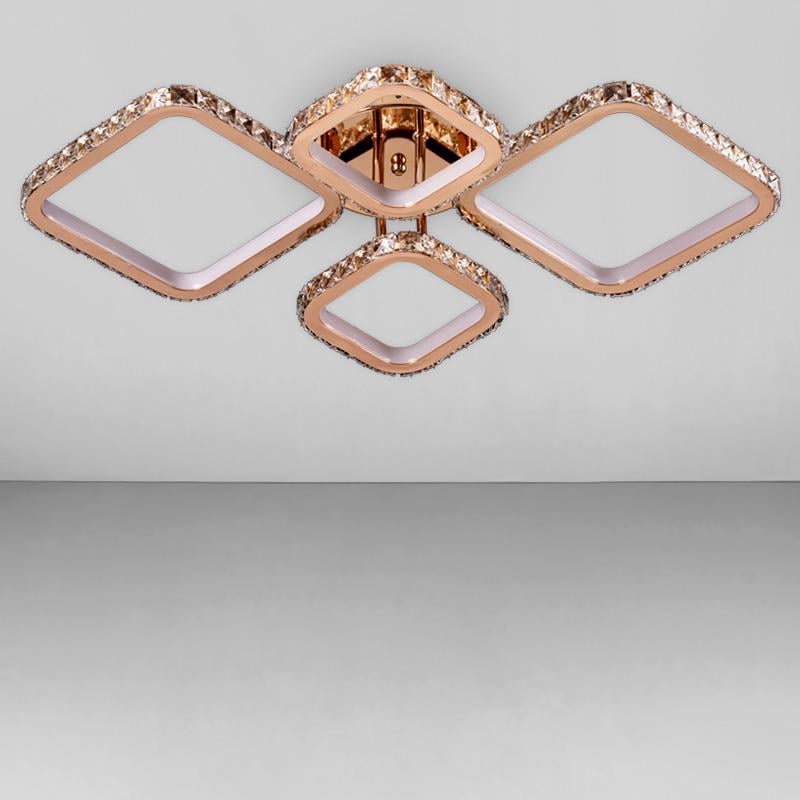 Стельова люстра LED Light House SY-18288/2+2 Dimmer 630х530х90 мм 200W Золотистий