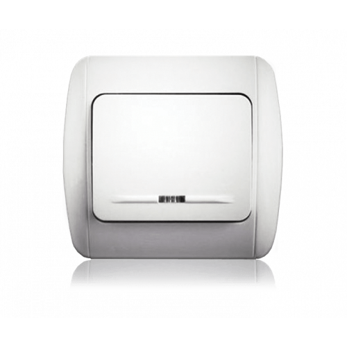 Выключатель одноклавишный с подсветкой Erste electric Classic 9201-01N W Белый (2259448412)