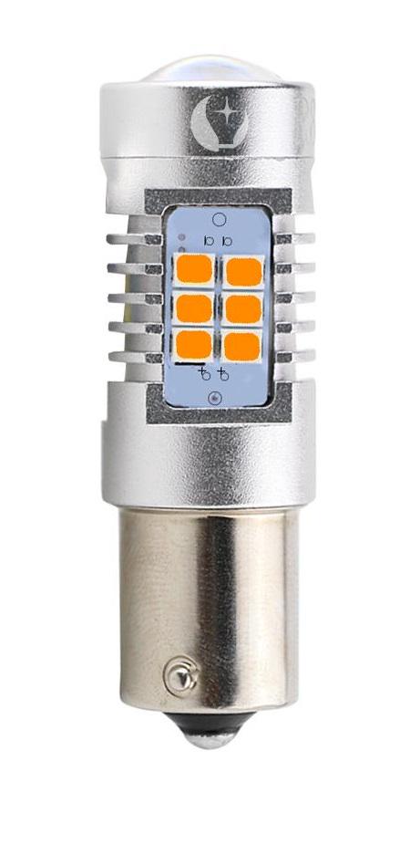 Автолампа STELLAR LED 4G21 BA15S/1156 Amber 180° Желтый