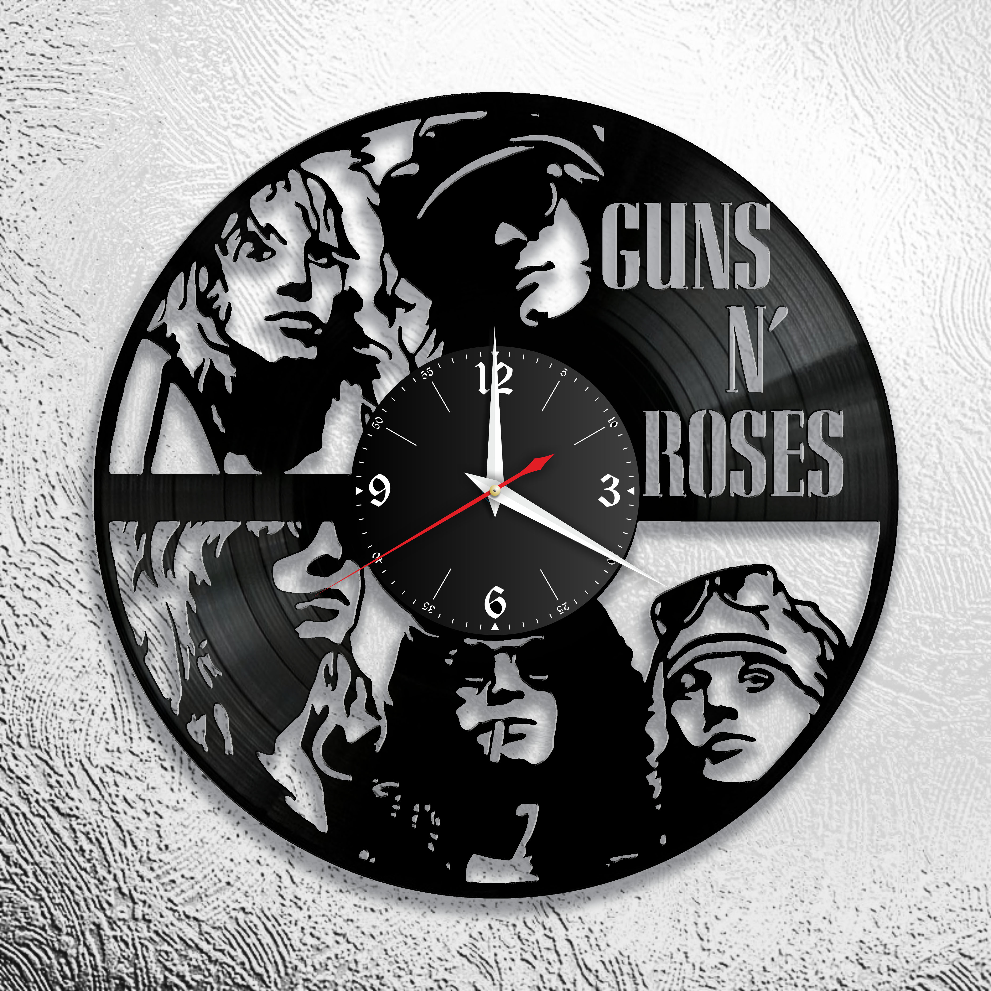 Часы настенные Guns and Roses 0558 из виниловой пластинки Часы настенные Guns and Roses 0558 из виниловой пластинки