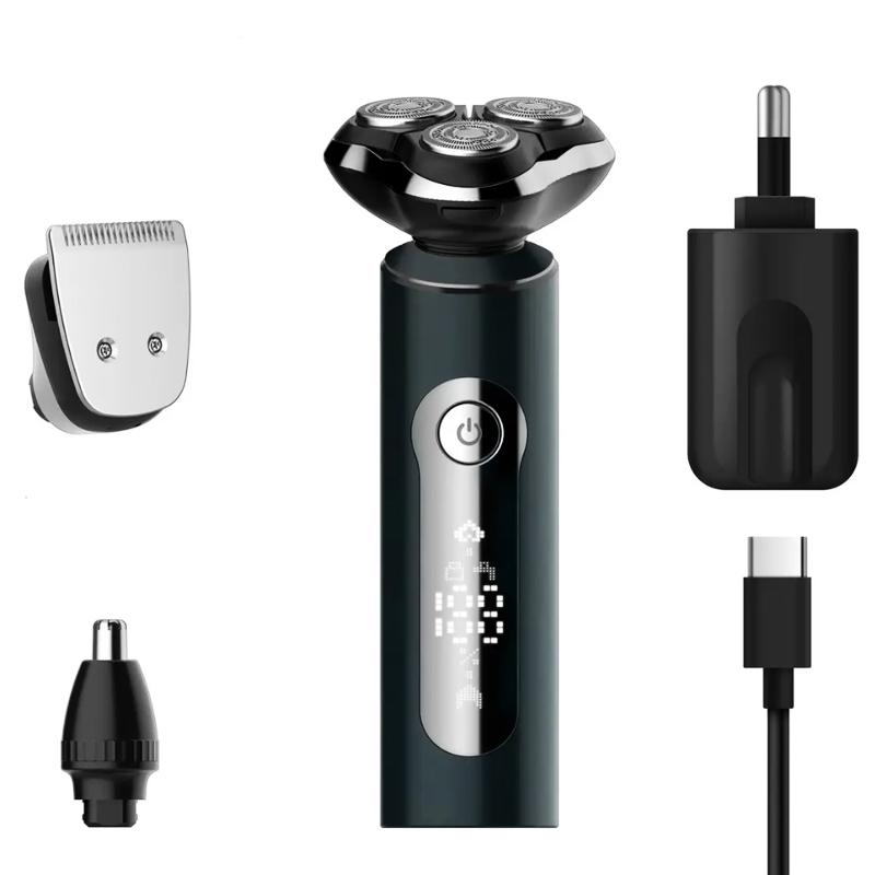 Електробритва роторна дорожня 3в1 ADLER AD 2940 з тримером для бороди, носа та вух LCD дисплей USB Чорний - фото 7 Електробритва роторна дорожня 3в1 ADLER AD 2940 з тримером для бороди, носа та вух LCD дисплей USB Чорний - фото 7