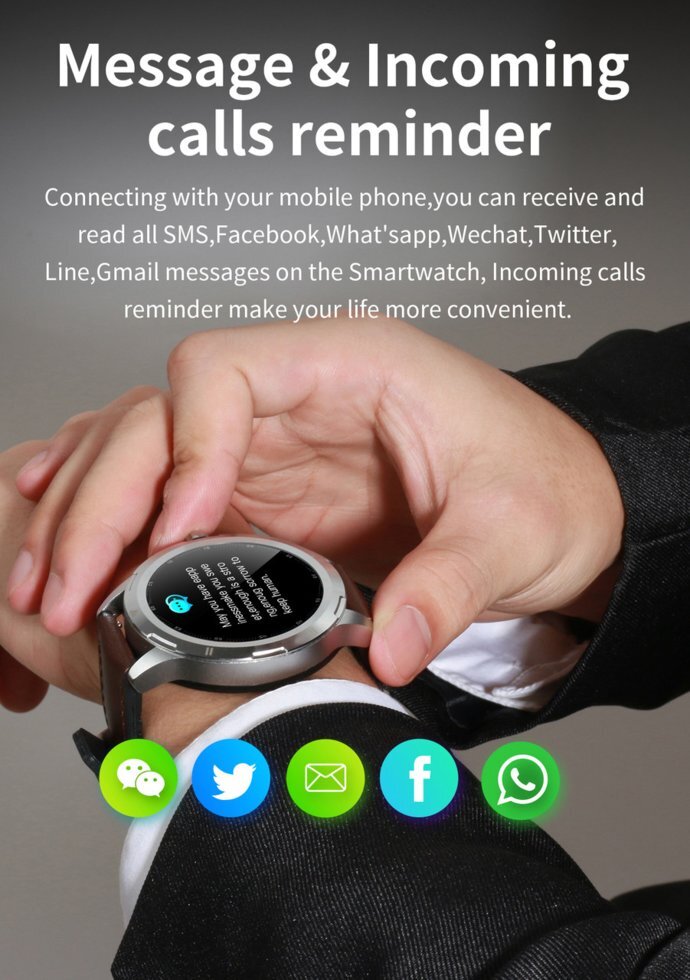 Смарт годинник Cacgo K 15 Чорний - фото 3 Смарт годинник Cacgo K 15 Чорний - фото 3