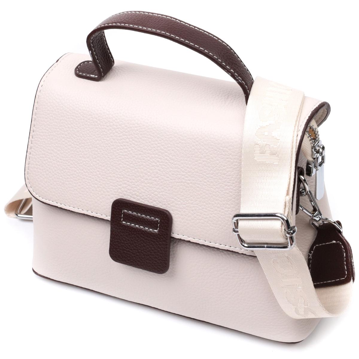Женская сумка-сэтчел Vintage 22290 кожаная Белый