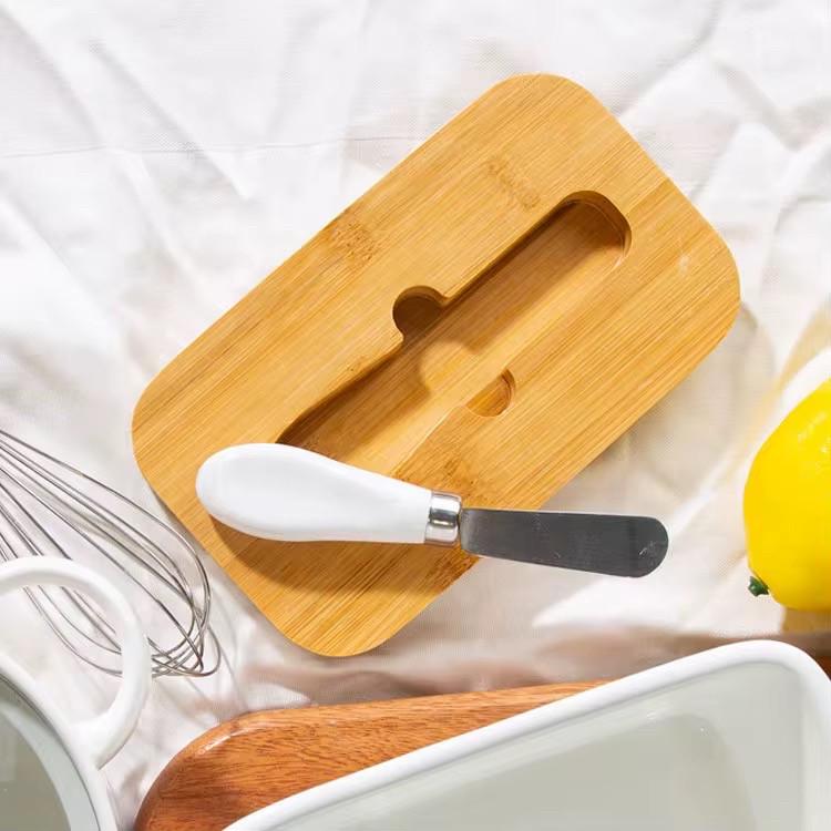 Масленка керамическая для масла с крышкой и ножом 650 мл - фото 7