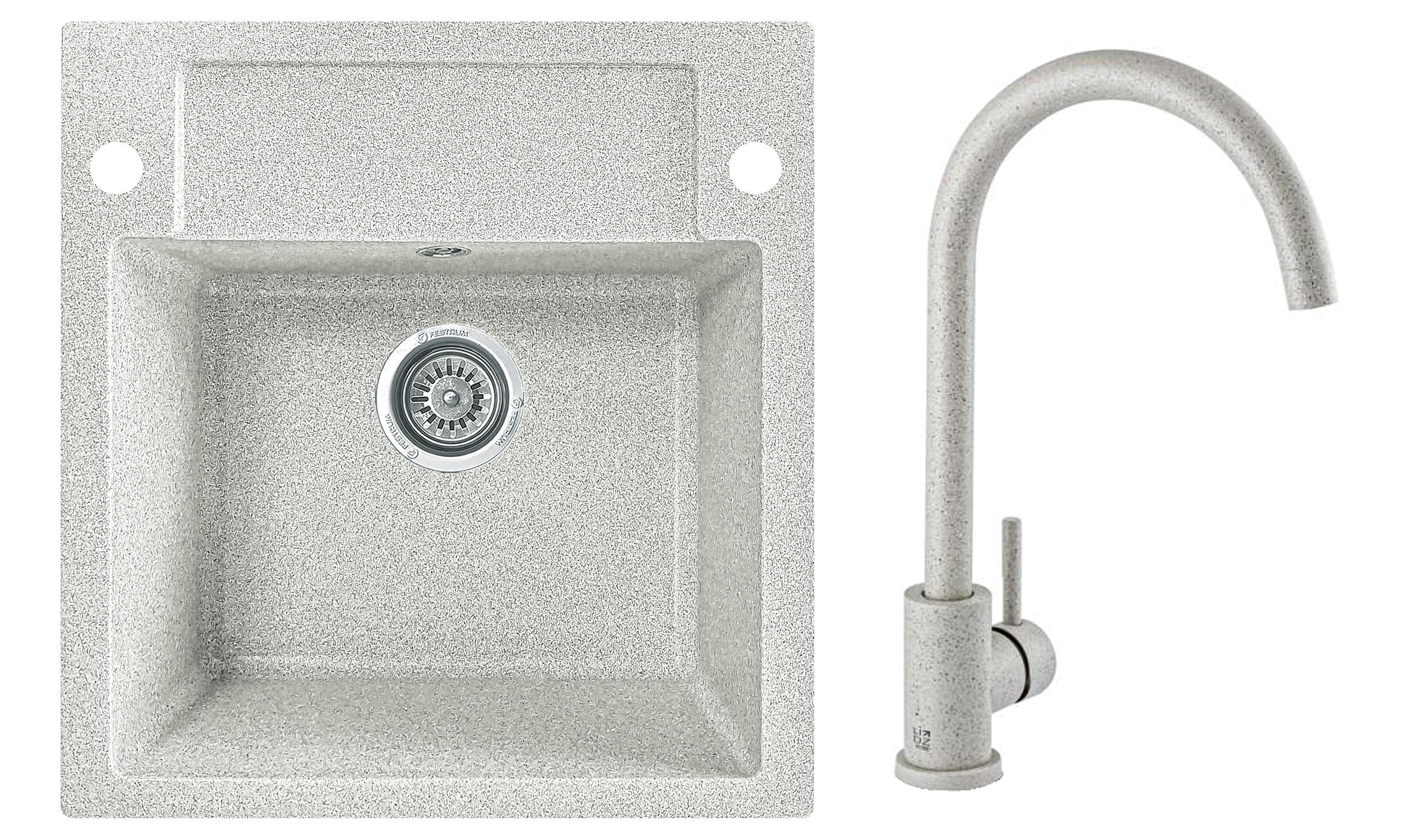 Мойка кухонная Valetti 69D со смесителем 520x495 мм Тера