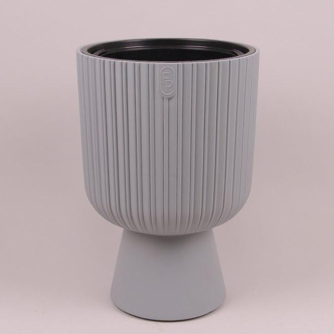 Горшок пластмассовый с вкладом Flora Keli Mika 38 см 84182 Платиновый (DR015284)
