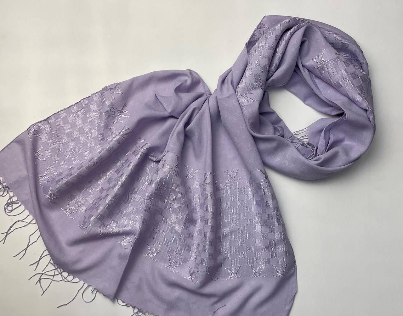 Шарф женский Louis Vuitton Сиреневый (ШарфВоск27)