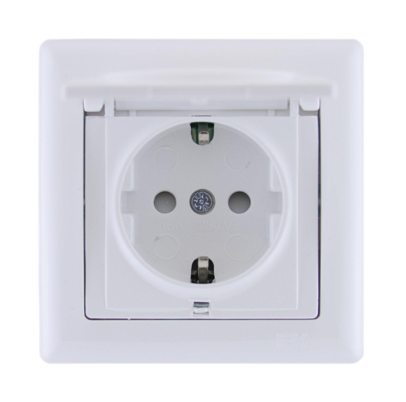 Розетка УЕК BOLERO РС01-05-0-ББ із заземленням/кришкою з кришкою Білий (ERB15-K01-16) Розетка УЕК BOLERO РС01-05-0-ББ із заземленням/кришкою з кришкою Білий (ERB15-K01-16)