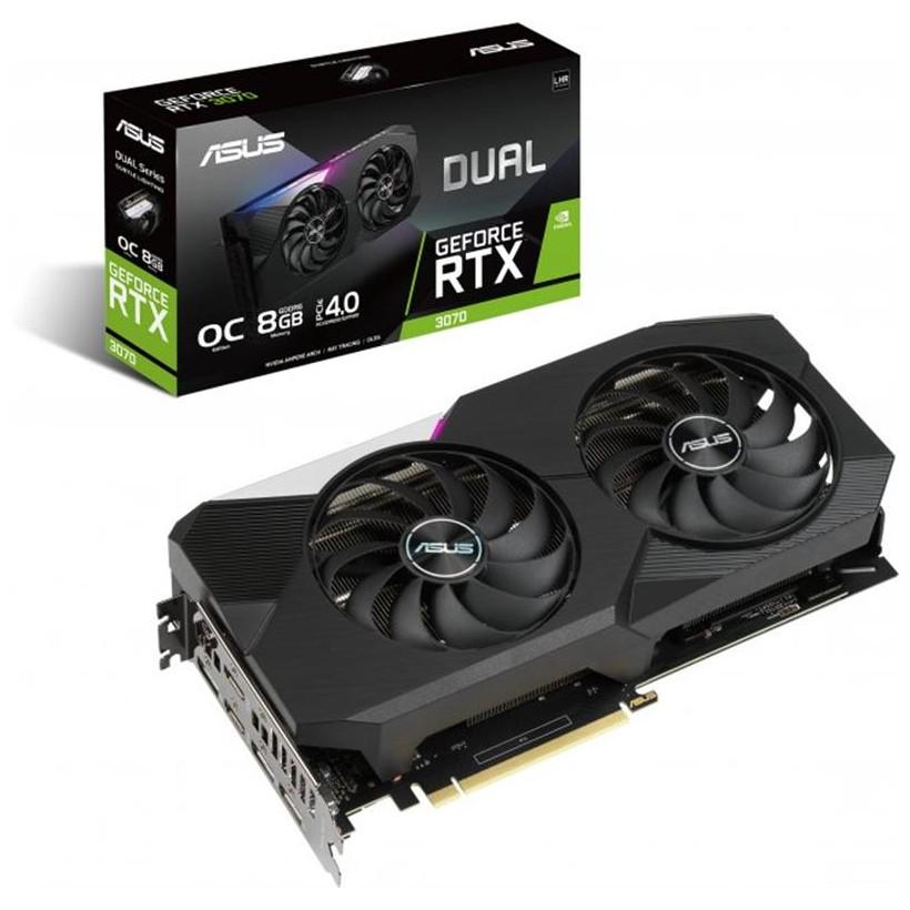 Видеокарта Asus GeForce RTX 3070 8 GB GDDR6 Dual V2 OC (Dual-RTX3070-O8G-V2 LHR) - фото 1