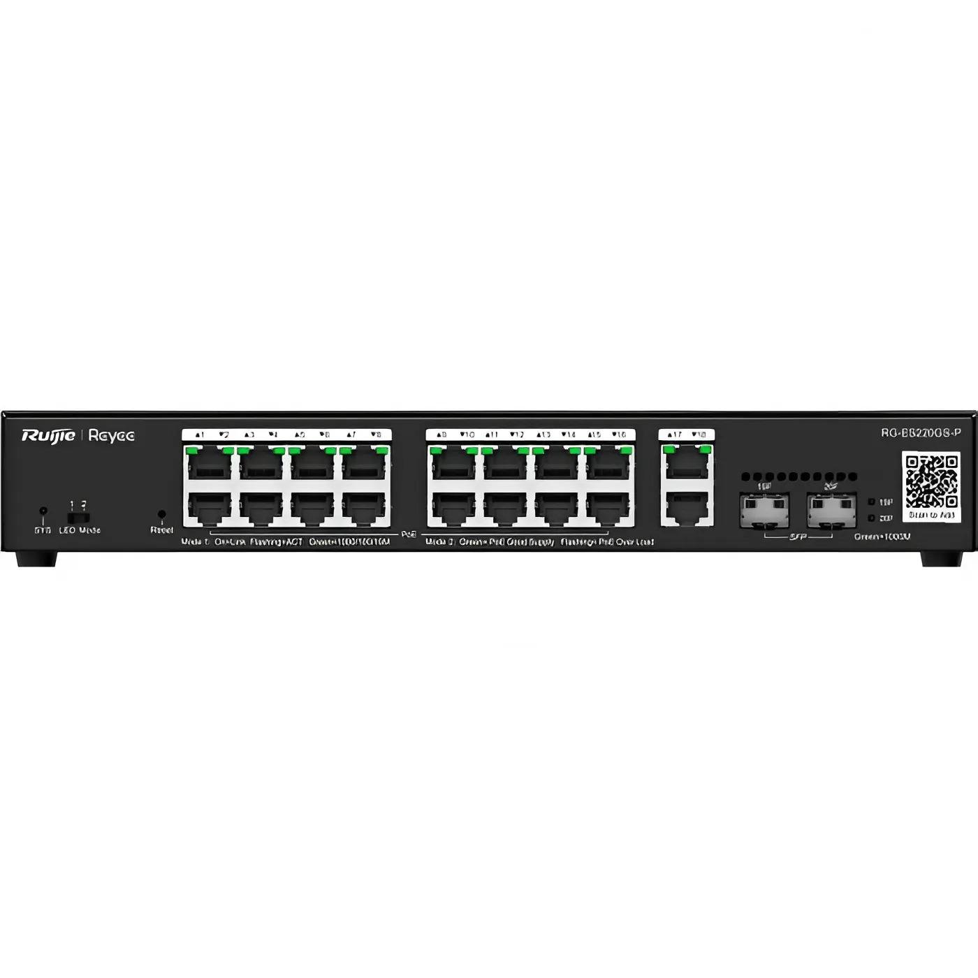 Коммутатор Ethernet Ruijie RG-ES220GS-P 20 PoE управляемый 40 Gbps Черный (30067346) - фото 4 Коммутатор Ethernet Ruijie RG-ES220GS-P 20 PoE управляемый 40 Gbps Черный (30067346) - фото 4