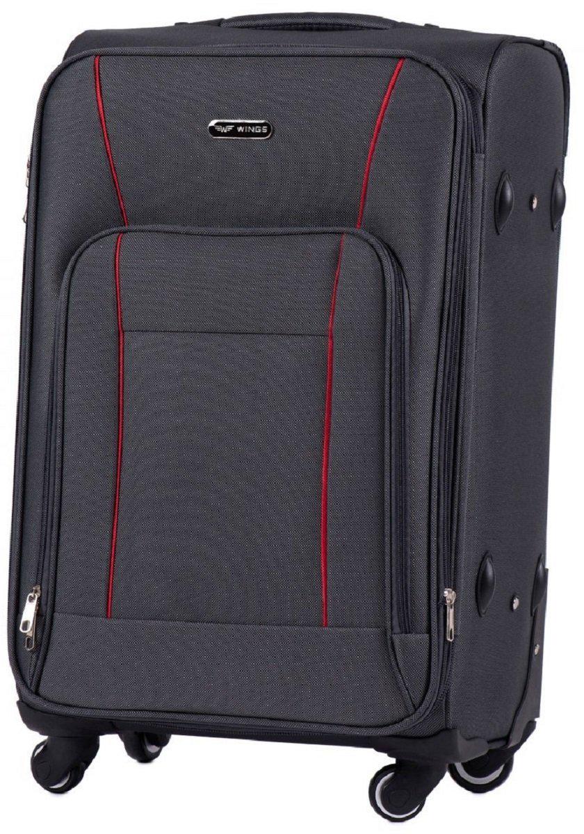 Валіза тканинна Wings 1609 середня 4 колеса Сірий Vt00169