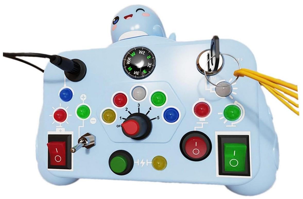 Доска рообычная Монтессори с огоньками от 6 месяцев Голубой (1521)