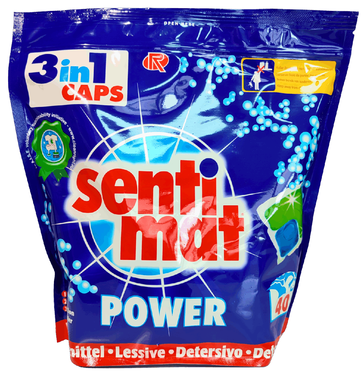 Капсулы для стирки Sentimat Power универсальны для всех видов тканей автомат 40 шт.