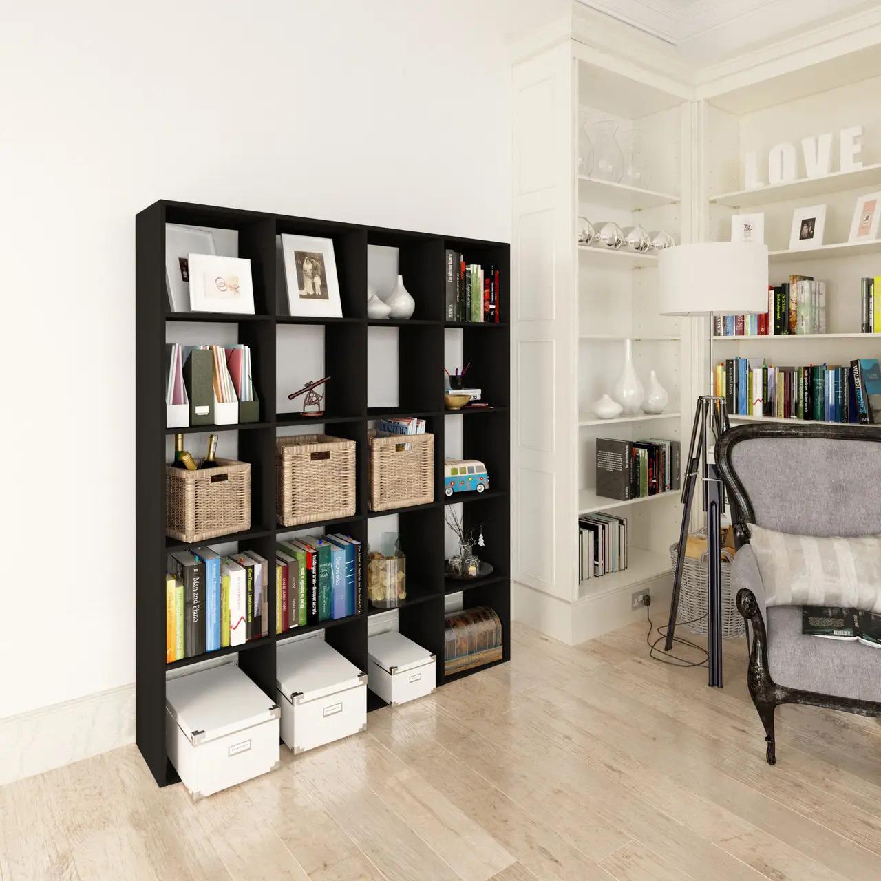 Стелаж для книг та декору на 20 комірок L-20 1424х290х1776 мм Венге Магія