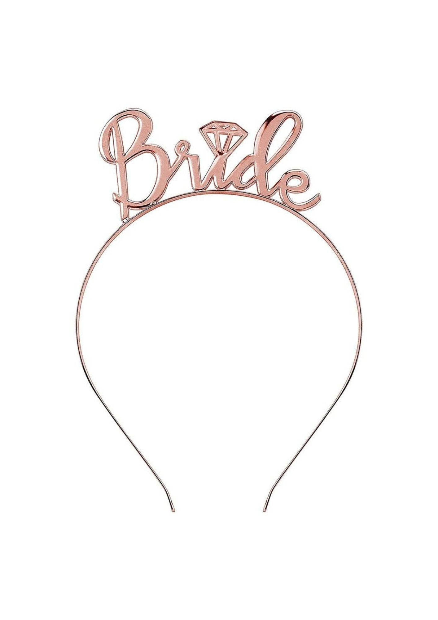 Обруч для нареченої на дівич-вечір Bride Рожеве золото (41)