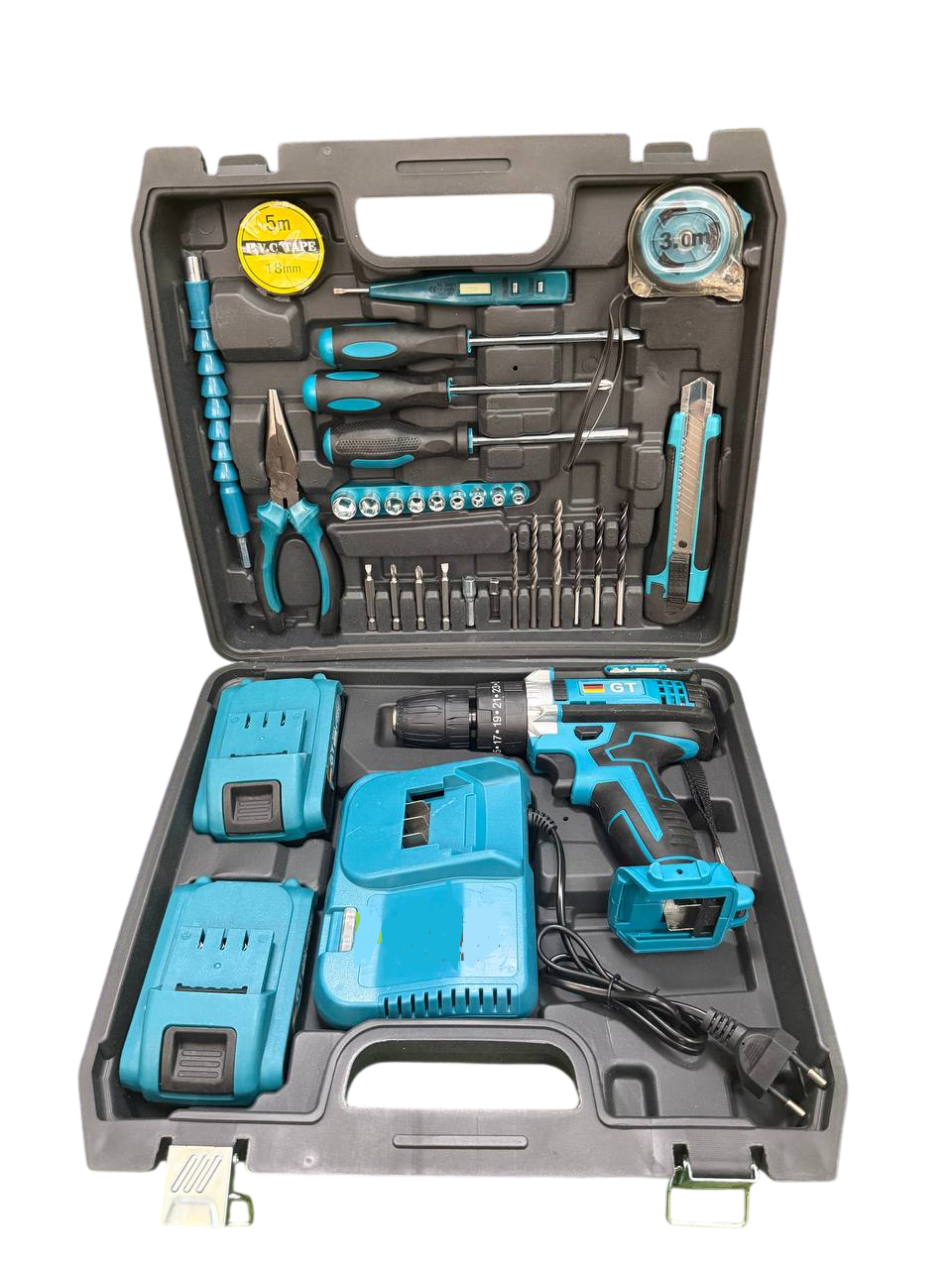 Шуруповерт ударний GT PRO 450DWE 48 В,6 Ah з набір інструментів у кейсі (4577)