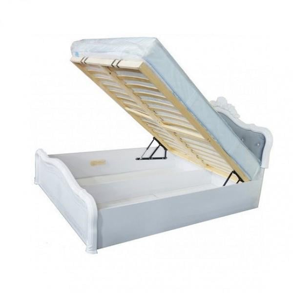 Кровать двуспальная MiroMark Луиза с подъемным механизмом и каркасом без матраса 180х200 см Белый глянец (LZ-49-31-WB)