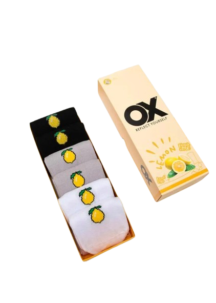 Носки OX 00557x18 Lemon женские р. 36-41 Черно-серый/Белый