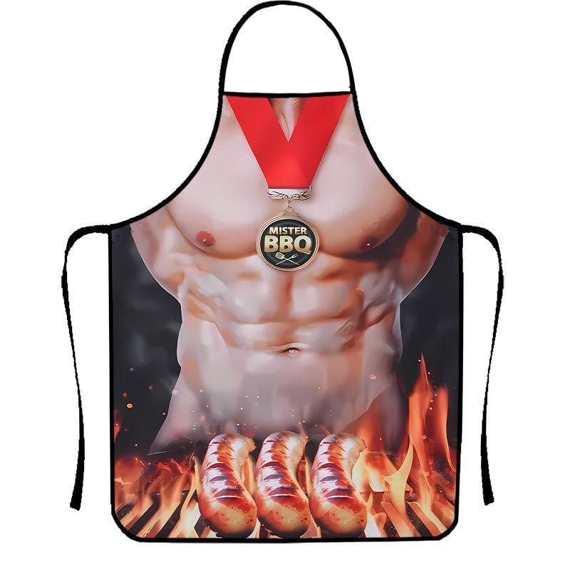 Фартук с приколом для мужчин Mister BBQ 80x60 см Разноцветный (50171)