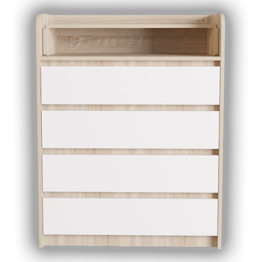 Комод пеленальный Роликовые направляющие Микс Эверест 80х45х101 см Дуб сонома/Белый