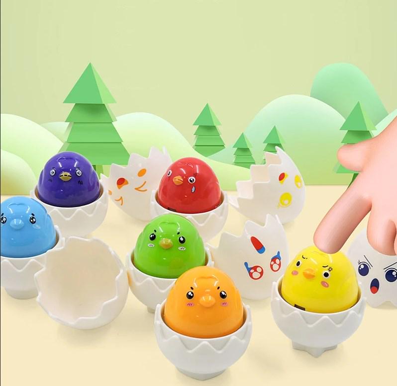 Іграшка розвиваюча Монтессорі Геометричні яйця для дрібної моторики/пам'яті (1584) - фото 4