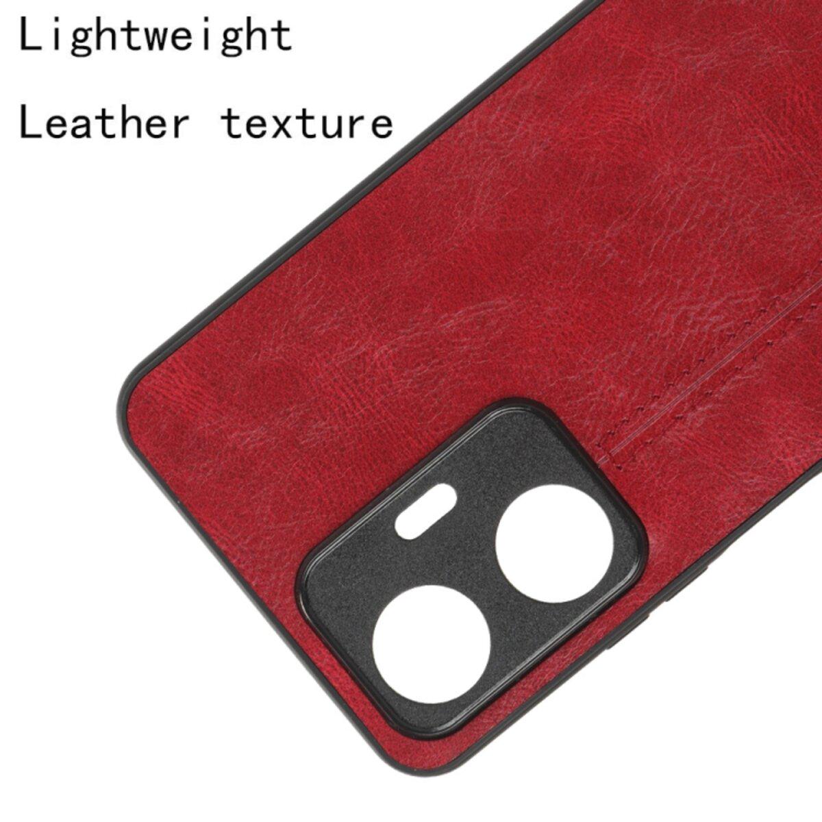 Противоударный чехол для Realme C55 Cosmiс Leather Case Red - фото 5