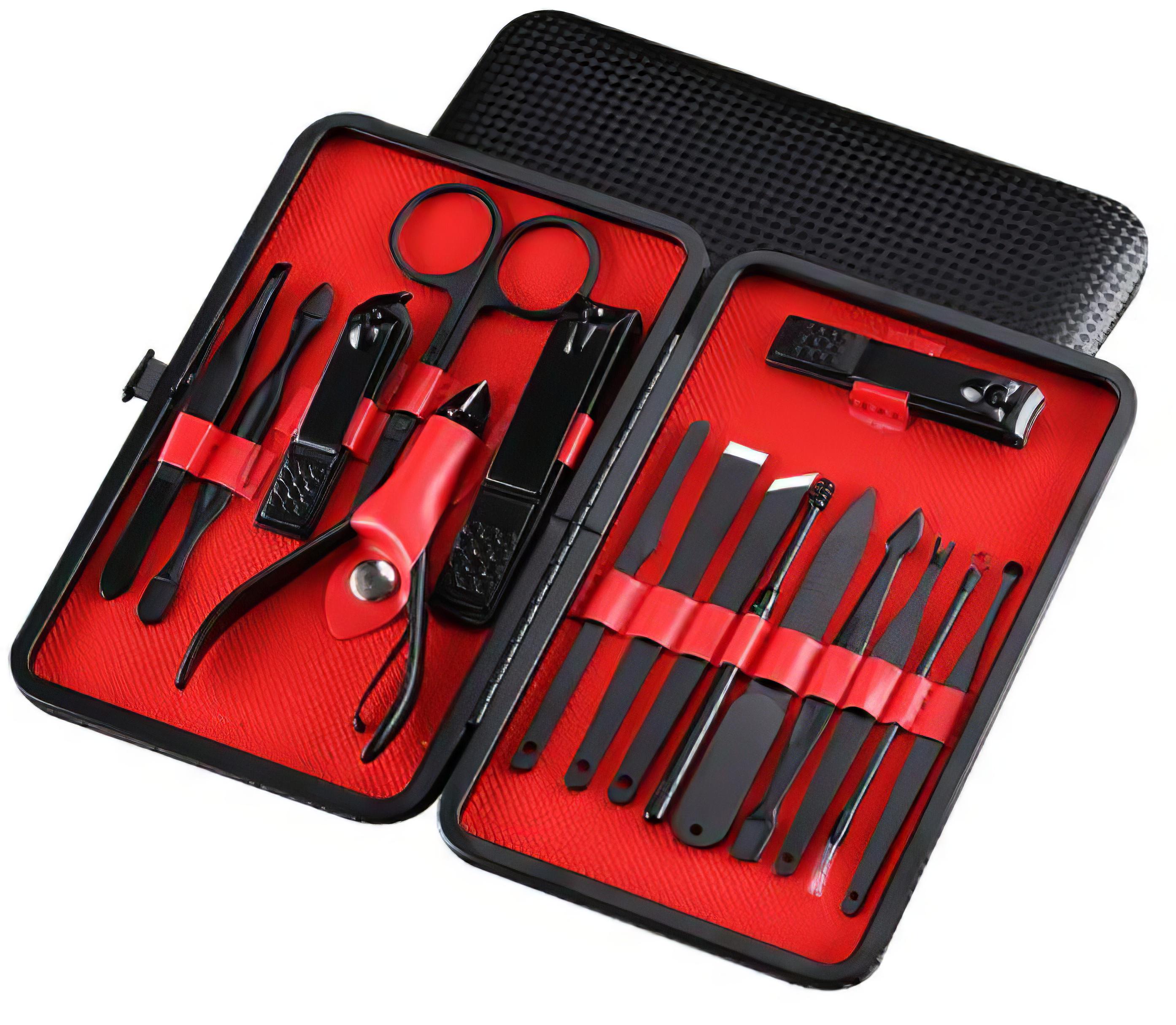 Набір інструментів для манікюру та педикюру 16 шт. Чорний